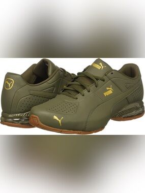NWB PUMA Men's Cell Surin 2 Premium Sneaker Shoes, Olive Night-Gold Size 10.5